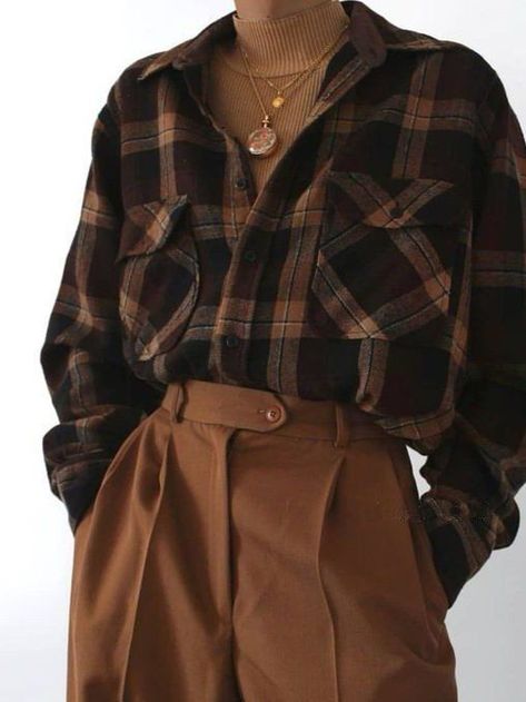 Brown Flannel, Plaid Shirt, Shirt Outfit, Plaid, Pants, Trousers