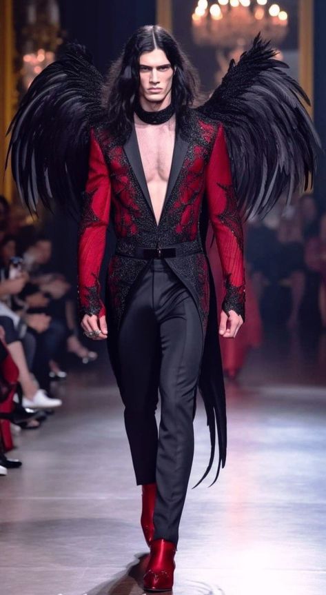 Demon Costume Men, Vampire Clothes Aesthetic, Demonic Clothing, Aesthetic Vampire Costume, Vampire Outfit Men, Vampire Outfit Aesthetic, Demon Costume, Fashion Sketches Men, Greek Men