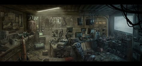 Interior Concept Art, Cyberpunk 2020, Spaceship Interior, Mechanic Shop, Sci Fi Environment, Arte Cyberpunk, Interior Concept, Science Fiction Art, Cyberpunk Art