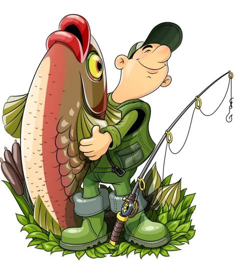 Fisherman Illustration, Fishing Cartoon, Fishing Illustration, Happy Birthday Fishing, Coffee Cup Art, Fishing Pictures, Fishing Birthday, Character Design Animation