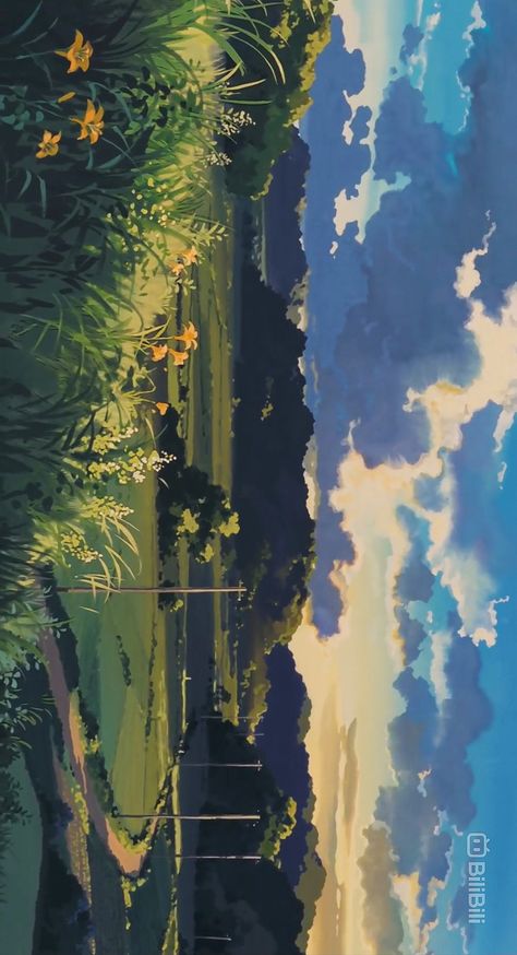 Studio Ghibli Scenery Landscape, Studio Ghibli Background, Monet Art, Ghibli Artwork, Scenery Paintings, Studio Ghibli Art, Ghibli Art, Art Wallpaper Iphone, Painting Studio