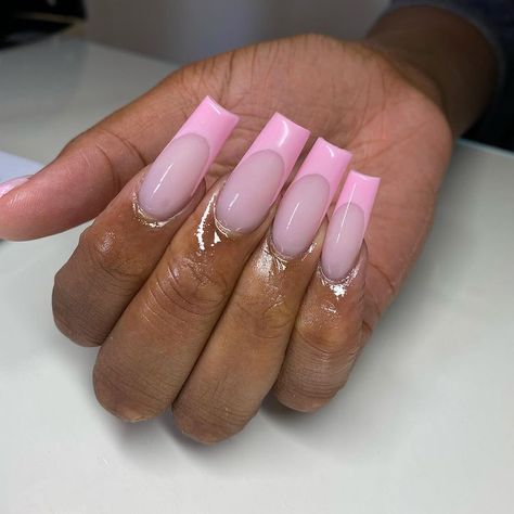 Pink Nail Designs On Black Women, Nail Designs On Black Women, Pink Nails Medium, Black Women Nails, Pink Barbie Nails, Nail Ideas Spring, Barbie Nails, 2023 Pink, Prom 2023