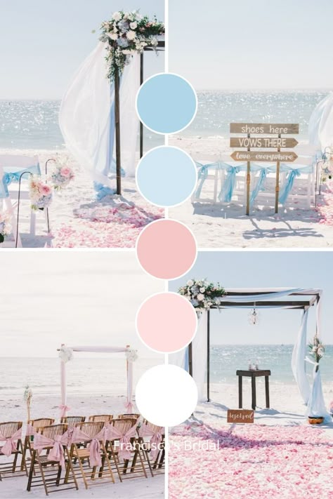 If you are looking for ideas to help you create your wedding color palette, then check out these beautiful pale blue and pink wedding color ideas to help inspire you! | Wedding color schemes | Wedding color palettes | Wedding theme | Wedding theme ideas | Wedding colors | Wedding color inspiration | Wedding color ideas | Wedding themes | Wedding colors unique | Fall wedding color ideas | Fall wedding color palette ideas | Winter wedding color ideas | Winter color palette ideas | Spring wedding color ideas | Spring wedding color palette ideas | Summer wedding color ideas | Summer wedding color palette ideas | Coral Blue Wedding Colors, Pink And Turquoise Wedding Theme, Pink And Light Blue Color Palette, May Beach Wedding Colors, Sky Blue And Pink Wedding Theme, Pink And Blue Wedding Palette, Pink Beach Wedding Ideas, Wedding Beach Color Schemes, Beach Wedding Pastel Colors