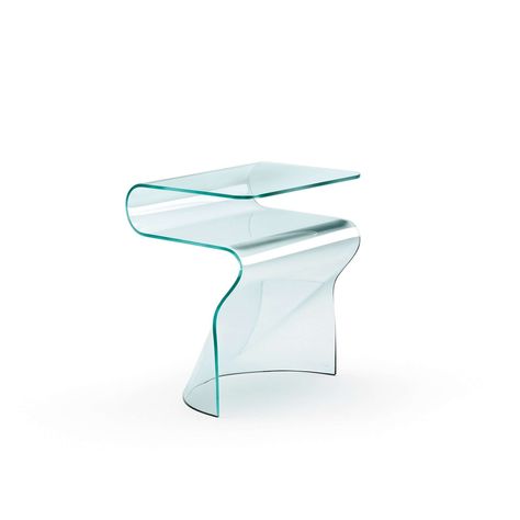 Toki, the curved glass side table – FIAM Italia Bedside Table Dimensions, Elegant Coffee Table, Cocktail Glassware, Coffee Table Desk, Glass Side Tables, Side Table Design, Design Line, Ornament Frame, Curved Glass