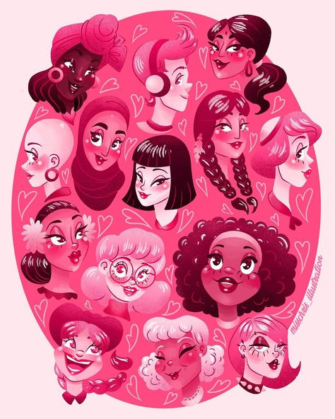 We Are Stronger Together, Girlfriends Day, Stronger Together, Day Illustration, Unique Women, We Are Strong, International Women’s Day, Woman’s Day, All Around The World