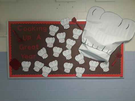 Cooking Bulletin Board Ideas, Culinary Bulletin Boards, Culinary Boards, Bakery Theme, Flag Ideas, 2023 Food, Baking Theme, Restaurant Themes, Display Boards