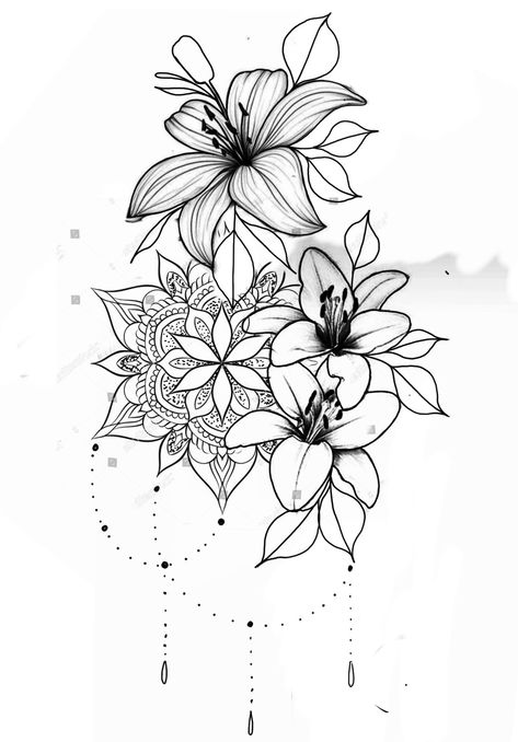 Mandela Flower Tattoo, Front Thigh Tattoos, Geometric Tattoo Leg, Mandala Arm Tattoos, Mandela Tattoo, Floral Mandala Tattoo, Arm Sleeve Tattoos For Women, Lotus Tattoo Design, Tattoos For Women Flowers