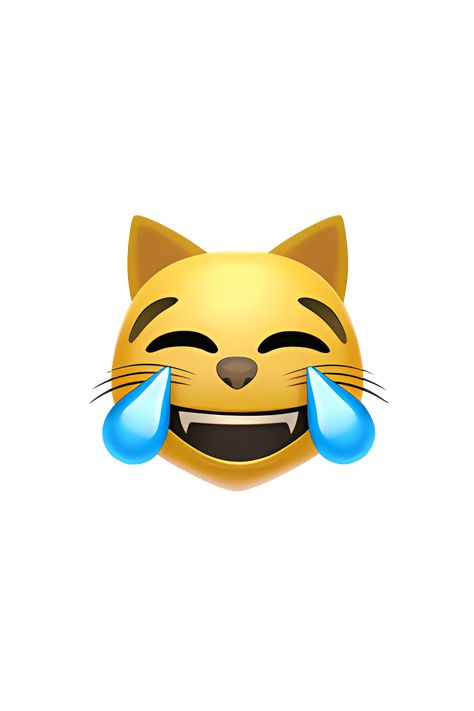 The emoji 😹 Cat With Tears Of Joy depicts a cartoonish cat face with tears streaming down its cheeks. The cat is shown with its mouth open in a wide grin, revealing its tongue and teeth. Its eyes are closed in a squint, and its ears are pointed upwards. The tears are represented by two blue droplets on either side of the cat's face. Overall, the emoji conveys a sense of extreme happiness or laughter. Iphone Laughing Emoji, Cat Emoji Iphone, Laughing Emoji Png, Cat Laughing, Extreme Happiness, Iphone Png, Emojis Iphone, Apple Emojis, Emoji Cat