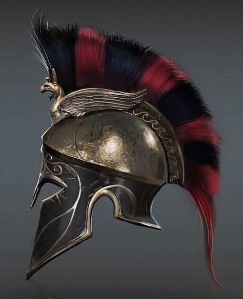 Greek Helmet, Armor Helmet, Spartan Tattoo, Helmet Armor, Warrior Helmet, Custom Motorcycle Helmets, Assassins Creed Art, Ancient Armor, Greek Warrior