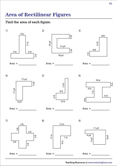 Area of Rectilinear Figures Worksheets Area Of Irregular Shapes, Phonics Blends Worksheets, Composite Shapes, Geometry Angles, Area Perimeter, Perimeter Worksheets, Phonics Blends, Place Value Worksheets, Blends Worksheets