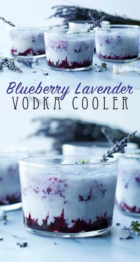 Blueberry Lavender Cooler - Peanut Butter and Fitness Cocktail Recipes Blueberry, Blueberry Cobbler Cocktail, Blueberry Liquor Cocktails, Blueberry Syrup Cocktail, Blueberry Wine Cocktail, Lavender Cocktails Recipes, Acotar Themed Cocktails, Blueberry Alcoholic Drinks, Blueberry Drink Recipes