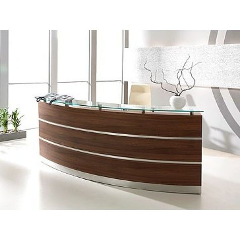 Glass Reception Desk, Glass Reception, Lobby Desk, Lobby Desks, Office Addition, Modern Home Bar Designs, Dental Logos, Bars Ideas, Wood Reception