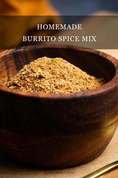 Budget-friendly homemade burrito seasoning —a copycat Old El Paso spice mix you can tailor to your taste. Perfect for Mexican nights! Burrito Seasoning Mix Homemade, Mexican Seasoning Recipe, Burrito Seasoning Recipe, Burrito Seasoning, Diy Seasonings, Nachos Ingredients, Homemade Seasoning, Mexican Seasoning, Homemade Spice Mix