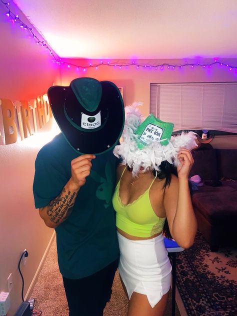 liquor cowboy hats for 21st birthday Alcohol Cowgirl Hats Jager, Dress Like Your Favorite Drink Party, Liquor Cowboy Hats, 21st Birthday Ideas For Guys, Guys 21st Birthday, Birthday Costume, Birthday Vibes, Halloween Inspo, Cowgirl Hats