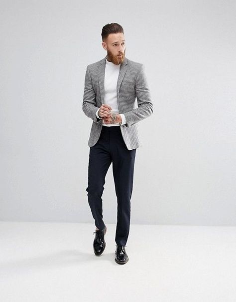 Asos Wedding, Blazer Outfits Men, Mens Smart Casual Outfits, Bride Ideas, Formal Men Outfit, Formal Mens Fashion, Mens Fashion Edgy, Mens Suit Jacket, Stylish Mens Fashion