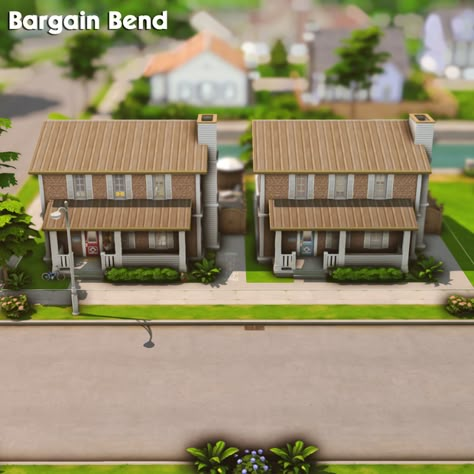 Bargain Bend | Patreon Sims 4 Residential Rental, Sims Apartment, Sims 4 Loft, Ts4 Lots, Sims 4 Challenges, Sims 4 House Building, Sims 4 House Plans, Teen Boy Room, Sims 4 House Design