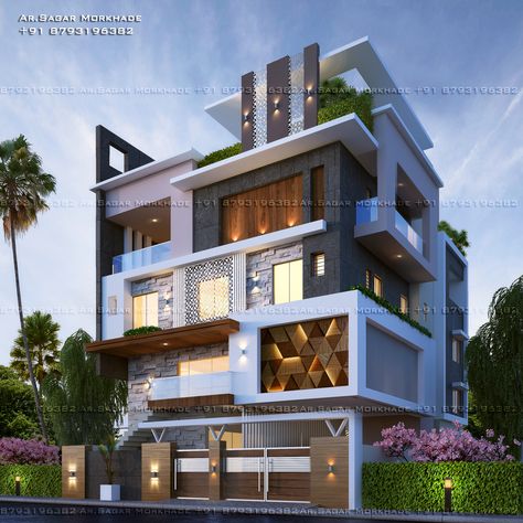 Modern Luxury Bungalow, Modern Architecture Exterior, Modern Residential House, Residential Elevation, Modern Front Elevation, Modern Villa Exterior, Luxury Bungalow, Contemporary Elevation, House Bungalow