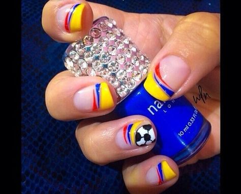 Soccer Nails, Nail Art Patterns, Pretty Nail Polish, Blue Magic, Rainbow Fashion, Art Patterns, Glam Nails, Glam Girl, Nails Desing