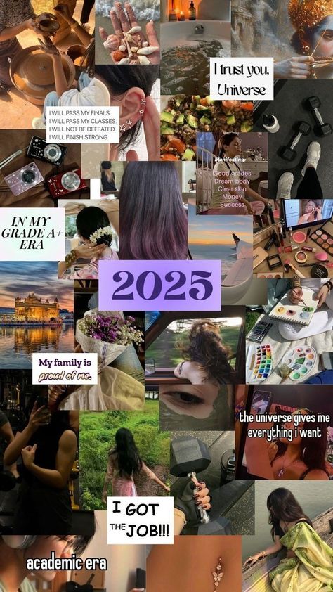 Good Style Vision Board, Vision Board Ideas Inspiration 2025, 2025 Is My Year Vision Board, My 2025 Vision Board, Goals For 2025 List, 2025 Glow Up Vision Board, New Year Vision Board Examples, 2025 Wallpaper Aesthetic, 2025 Board Vision