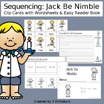 Jack Be Nimble Activities, Nursery Ryhmes, Jack Be Nimble, Easy Reader Books, Fire Safety Week, Nursery Rhyme Theme, Old Mother Hubbard, Nursery Rhymes Activities, 3 Dinosaurs