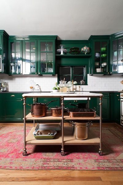 Emerald Green Kitchen Homemade Furniture, Lacquer Furniture, Green Kitchen Cabinets, Green Cabinets, Kitchen Cabinet Colors, Green Kitchen, The Design Files, Kitchen Colors, Kitchen Pantry