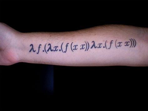 lambda calculus Science Tattoo, Science Tattoos, Nerdy Tattoos, Babymoon Photos, Science News, Calculus, The Loom, Loom, Tatting