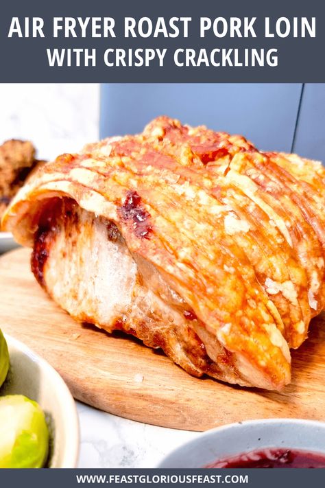 This Air Fryer Roast Pork Loin with Crispy Crackling does exactly what it says on the tin and I've included instructions to make a simple and delicious gravy with the meat juices too. With tender meat and the crispiest skin, air frying this popular pork roasting joint is a true success story of modern technology!