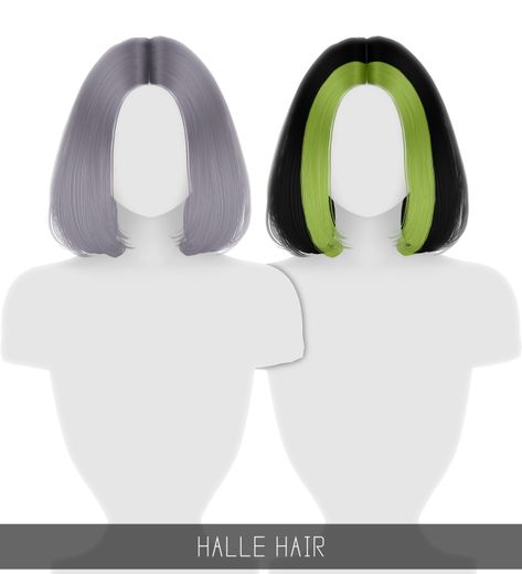 Halle Hair, Long Bob Hairstyle, Sims 4 Black Hair, Pelo Sims, Sims 4 Game Mods, Sims 4 Body Mods, Sims 4 Teen, Sims 4 Dresses, Sims 4 Characters