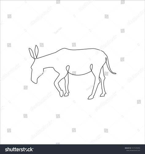 1,293 Donkey Line Drawing Images, Stock Photos & Vectors | Shutterstock Donkey Line Art, Donkey Line Drawing, Donkey Pics, Gin Label, Line Drawing Images, Chameleon Tattoo, Bible Tattoos, Easy Doodles, Doodles Drawings