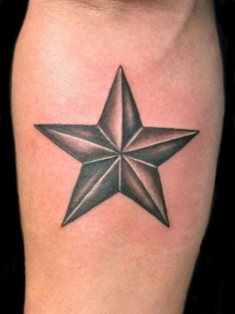 Star tattoos can be nice and unique delegate of your inner personality and conviction. Star tattoo designs look cool and they are a good preference for... 3d Star Tattoo, Elbow Star Tattoo, Star Face Tattoo, Star Tattoos For Men, Nautical Star Tattoos, Star Tattoo Meaning, Herz Tattoo, Nautical Star, Star Tattoo Designs