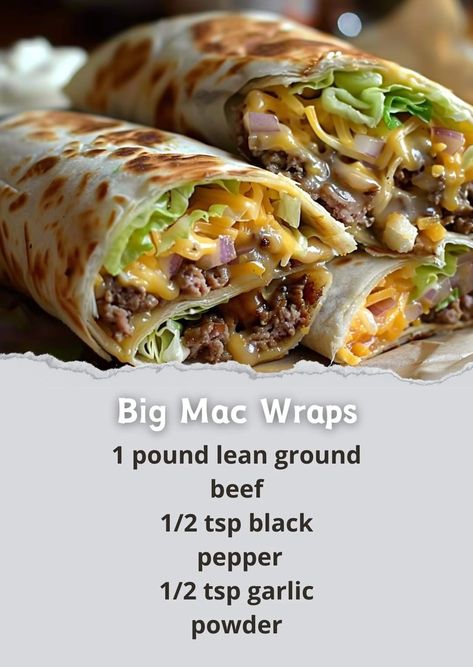 Homemade Big Mac, Griddle Recipes, Secret Sauce, Grandmas Recipes, Minced Meat, Easy Delicious Recipes, Big Mac, Wrap Recipes, Wrap Sandwiches