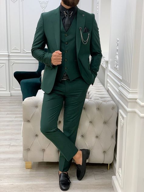 Green Suit Men, Men Suits Blue, Blue Groomsmen, Costume Vert, Mens Wedding Suits, Suit For Wedding, Pants Gift, Suit Blue, Navy Blue Suit