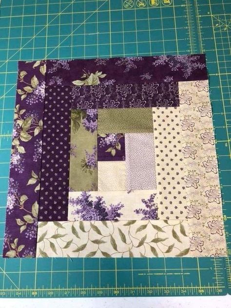 Log Cabin Quilt Pattern, Log Cabin Quilt Blocks, White Quilts, Jelly Roll Quilt Patterns, Quilt Square Patterns, Purple Quilts, Jelly Rolls, Scrap Quilt Patterns, Log Cabin Quilts