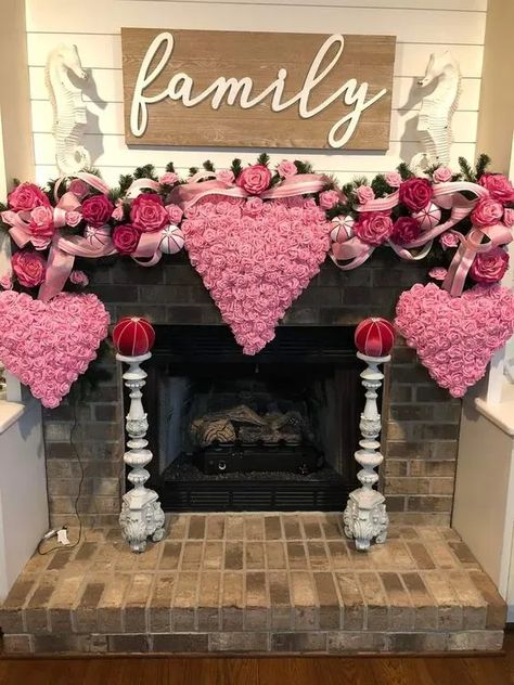 50+ DIY Valentines Day Party Decor Ideas Including Trees, Mantels and More - HubPages Valentine Mantle Decor, February Decor, Valentine Centerpieces, Valentine Garland, Valentine's Day Decorations, Diy Valentine's Day Decorations, Valentine Tree, Diy Valentines Decorations, Valentines Art