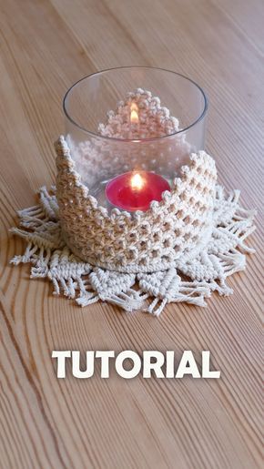 Macrame Tealight Holder, Macrame Jars Diy, Macrame Tea Light Holder, Macrame Ideas Projects Tutorials, Macrame Jar Cover Diy, Macrame Projects Tutorials, Macrame Craft Ideas, Macrame Ideas Projects, Free Macrame Patterns Tutorials