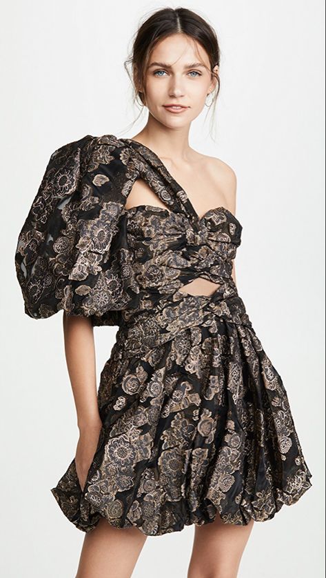 THURLEY Jacquard Lantern Dress | SHOPBOP Lantern Dress, Fiesta Dress, Dress One Shoulder, Bubble Hem, Dress Cuts, China Fashion, Embroidered Dress, Dress First, Evening Wear