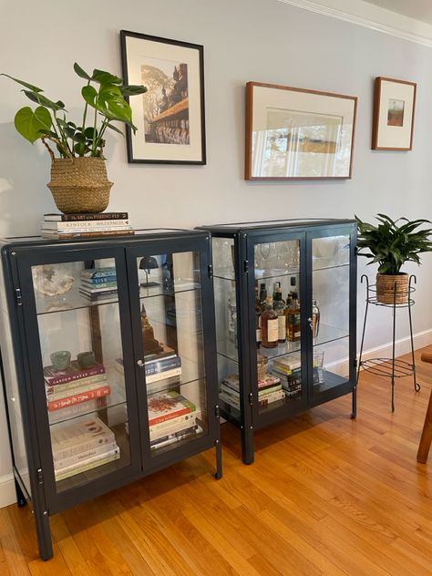 Fabrikor Cabinet, Ikea Fabrikor Cabinet, Ikea Glass Door Cabinet Living Room, Glass Storage Cabinet Ikea, Ikea Fabrikor Bar, Ikea Fabrikor, Home Goods, House Design, Design