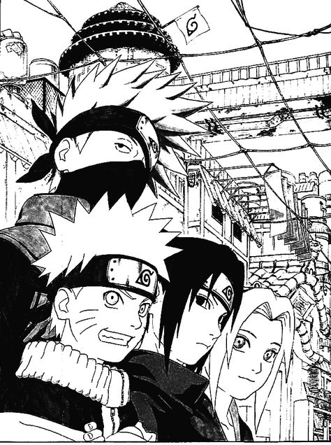 Team 7, Sakura is so cute here :3 Naruto Team 7, Bakugou Manga, Naruto Sketch, Naruto Teams, Manga Naruto, Naruto Drawings, Manga Panels, Team 7, Manga Pages