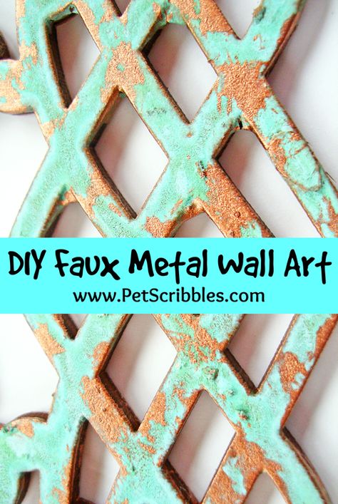 DIY Faux Metal Wall Art Metal Wall Art Diy, Do It Yourself Decoration, Wall Art Tutorial, Faux Metal, Metal Tree Wall Art, Metal Art Diy, Metal Tree, Wood Wall Decor, Tree Wall