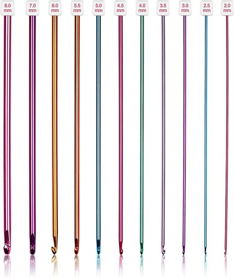 Amazon.com: Coopay Long Crochet Hook Set, 11pcs Tunisian Crochet Hooks Multicolor Afghan Crochet Needles for Crocheting, 2mm(B)-8mm(L), Great Knitting & Crochet Supplies Tool Set for Beginner, Crocheter & Knitter : Everything Else Tunisian Crochet Hook, Crochet Washcloth, Crochet Supplies, Crochet Hook Set, Knitting Tools, Afghan Crochet, Crochet Needles, Crochet Set, Yarn Diy