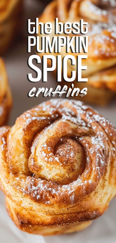 Pumpkin Spice Cruffins [140 Minutes] – Chasety Pumpkin Spice Cruffins, Pumpkin Cruffins, Thanksgiving Bakery Ideas, Pumpkin Danish, Fall Breads, Pumpkin Pastries, Pumpkin Pastry, Pumpkin Spice Chocolate, Cruffin Recipe