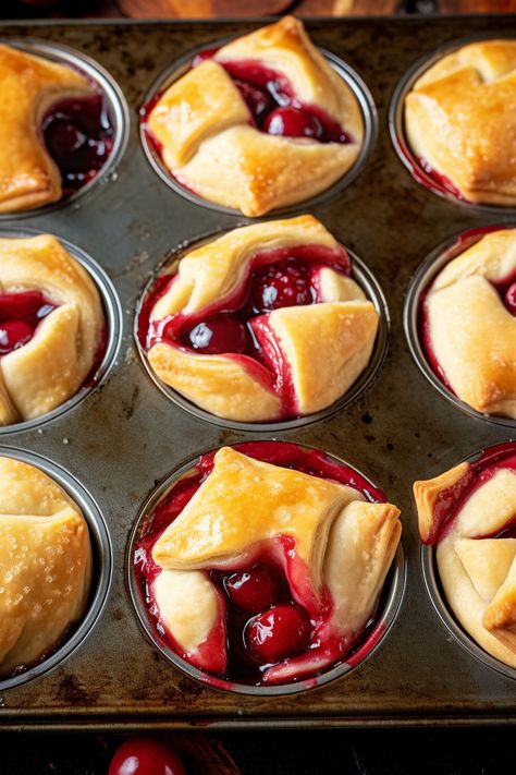 Cherry Pie Bites - That Oven Feelin Cherry Pie Filling Crescent Rolls, Pie Filling Crescent Rolls, Cherry Pie Bites, Filling Breakfast Recipes, Cherry Pie Filling Recipes, Cherry Cobbler Recipe, Cherry Pies, Powdered Sugar Icing, Fruit Pastries