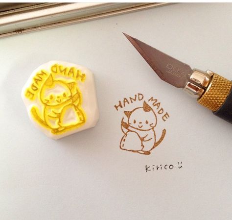 Eraser Stamp Diy Ideas, Stamp Drawing Ideas, Eraser Stamp Ideas, Rubber Stamp Ideas, Stamp Carving Ideas, Stamp Design Ideas, Cute Stamps, Homemade Stamps, Stamps Design