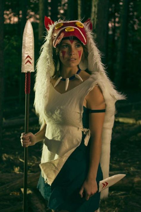 Princess Mononoke Cosplay Diy, San Princess Mononoke, Princess Mononoke Cosplay, Sans Cosplay, Best Cosplay Ever, Tomb Raider Cosplay, Book Video, Personajes Studio Ghibli, Fitness Shirts