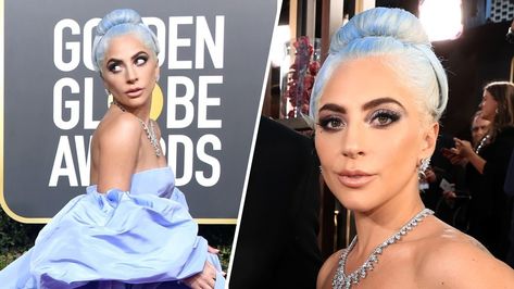 Lady Gaga Golden Globes, Lady Gaga Style, Lady Gaga Joanne, Silver Eyes, Cute Eyeshadow, Lady Gaga Pictures, Cute Eyeshadow Looks, Golden Globes Red Carpet, Purple Gowns