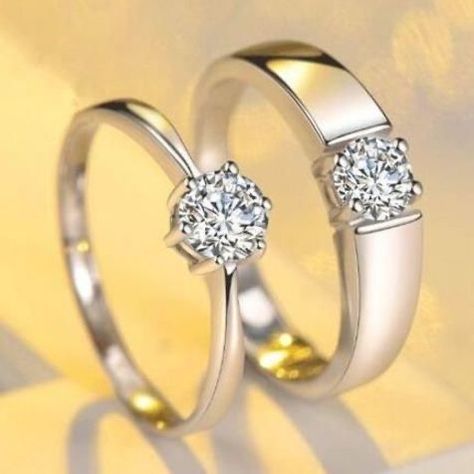 Tiffany Couple Ring Wedding Bands, Hunting Wedding Rings, White Gold Wedding Bands Women, Couple Rings Gold, Silver Couple Rings, Wedding Rings Sets His And Hers, Couple Ring Design, Cheap Wedding Rings, Engagement Rings Couple