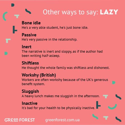 Other ways to say: Lazy Ielts Vocabulary, Other Ways To Say, Better English, Teaching English Grammar, English Vocab, Grammar Lessons, English Idioms, Words To Use, Learn English Vocabulary