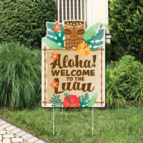 PRICES MAY VARY. Tropical Luau Yard Sign Decoration INCLUDES Aloha! Welcome to the Luau corrugated plastic yard sign and 2 sturdy stakes for displaying. PERFECT FOR ANY LOCATION! Tropical Luau Yard Sign SIZE 17 inches wide x 23 inches tall. Vibrant tiki yard decor is an easy way to decorate Hawaiian Beach party. Both adults and kids will love these Tropical Luau supplies. Display in front yards of your home or party venue. EASY TO USE: Tropical Luau Decorations are professionally printed and cut Hawaiian Beach Party, Luau Decorations, Luau Party Decorations, Front Yards, Tiki Party, Hawaiian Beach, Corrugated Plastic, Party Venues, Luau Party