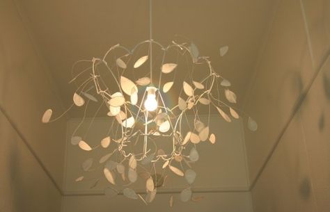 Paper Lantern Diy, Floating Leaves, Driftwood Chandelier, Chandelier Decorations, Lantern Diy, Chandelier Diy, Paper Chandelier, Lampshade Chandelier, Paper Light