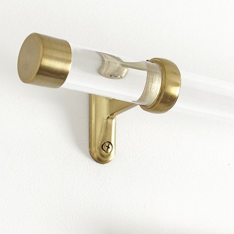 Acrylic Single Rod Hardware Set Acrylic Curtain Rods, Drapery Rings, Rings Acrylic, Navy Bedroom, Modern Door Hardware, Drapery Tiebacks, Drapery Styles, Bamboo Rods, Acrylic Rod